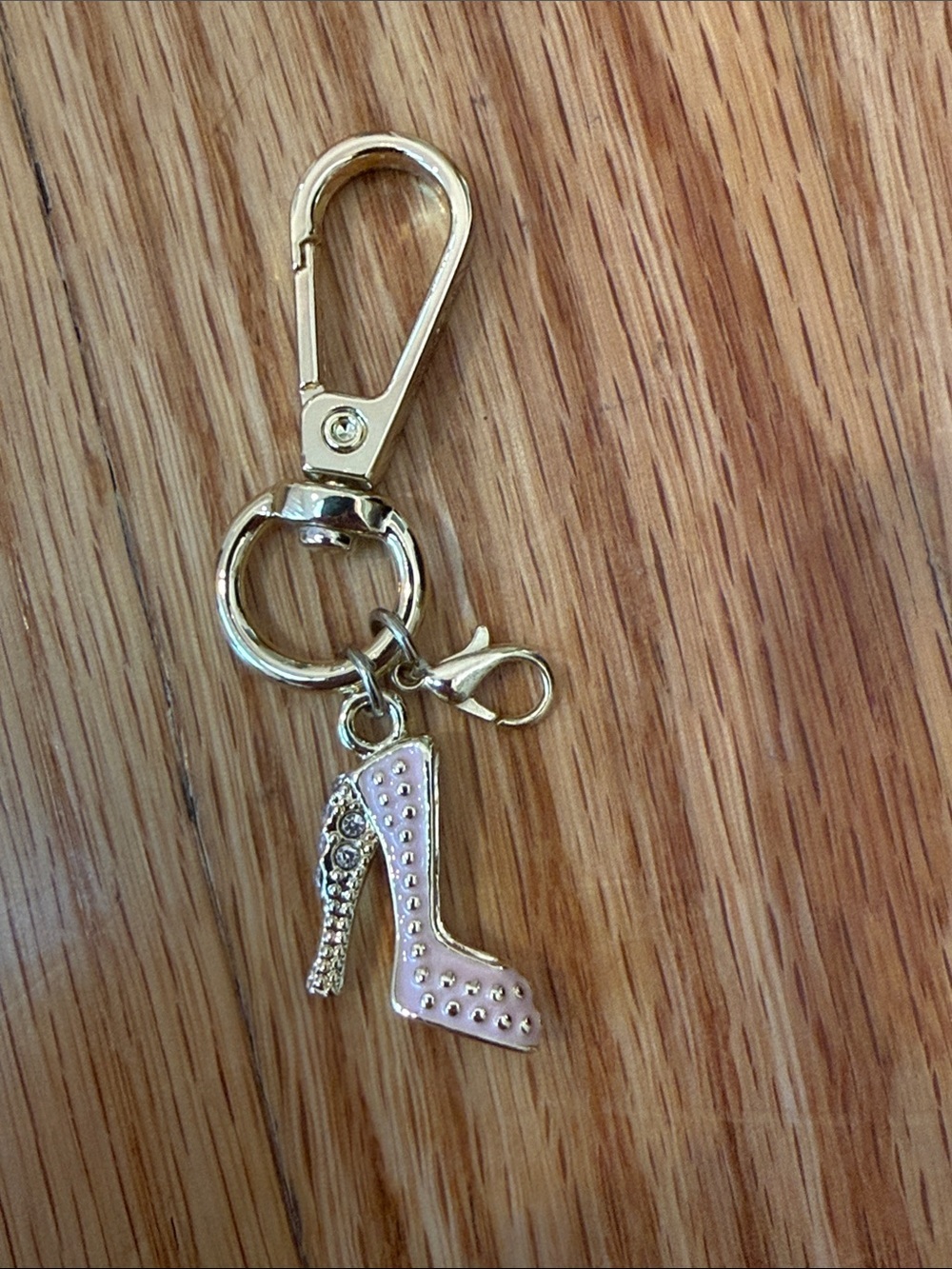 TARTE Gold and Pink High Heel Charm Keychain - Women Accessories